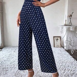 Retro Navy Polka Dot Jumpsuit